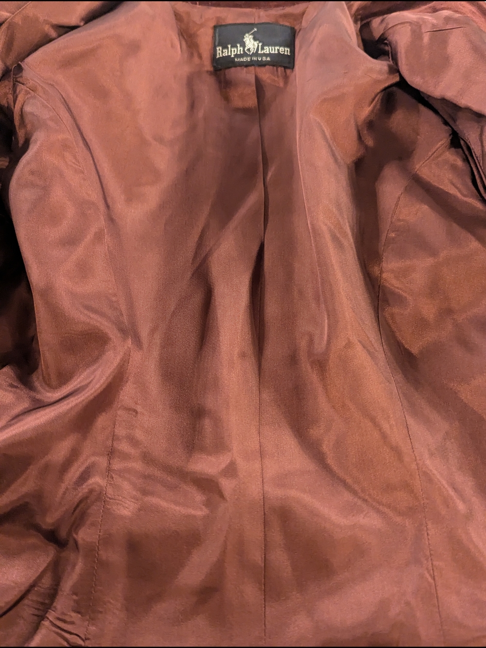Vintage 90s Ralph Lauren Burgundy Plum Velvet Cropped Blazer Jacket Made in USA - Picture 11 of 16